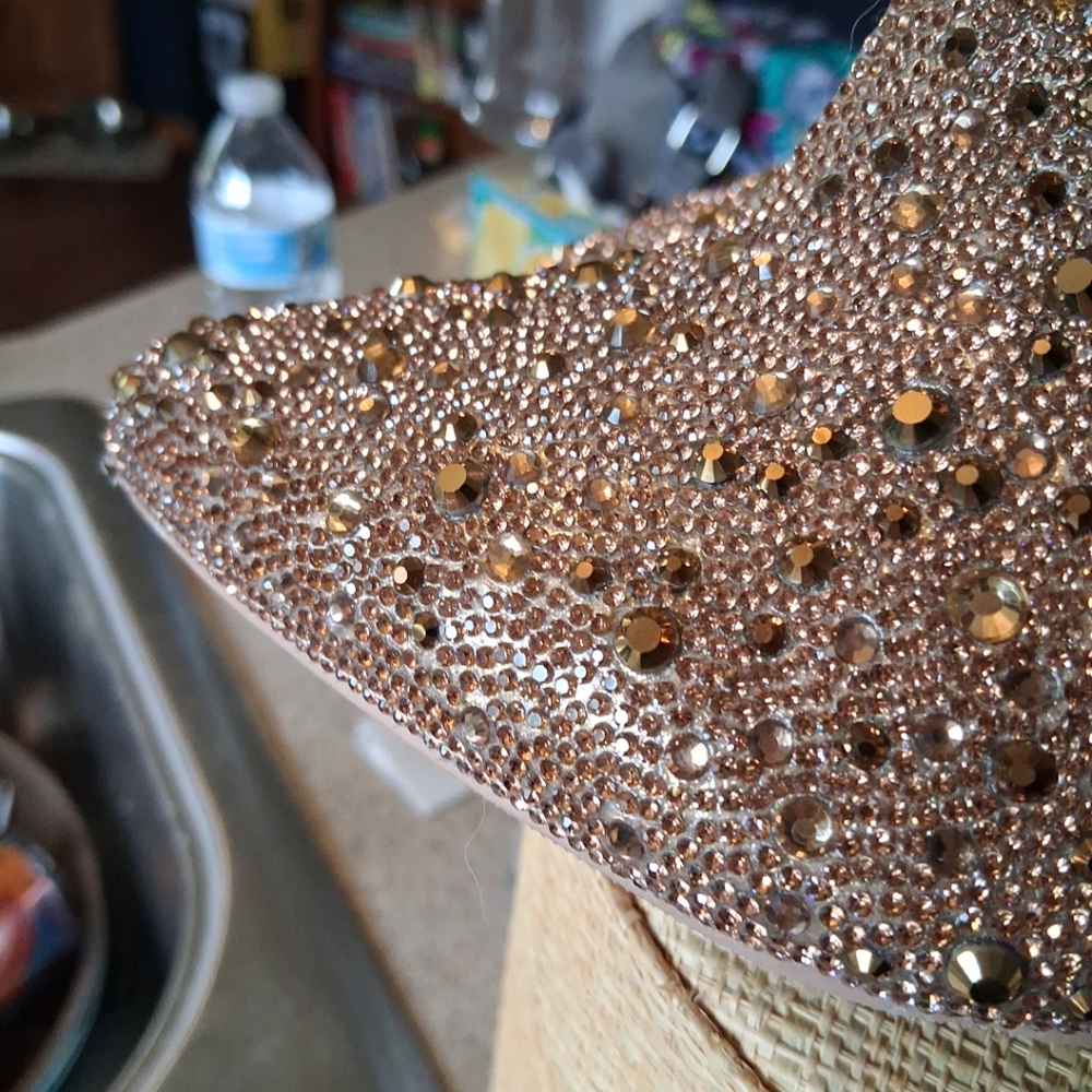 Torrid BETSEY Johnson Multi Stone Bootie  8 Wide Goldish In Color Gem Studded - Picture 12 of 12